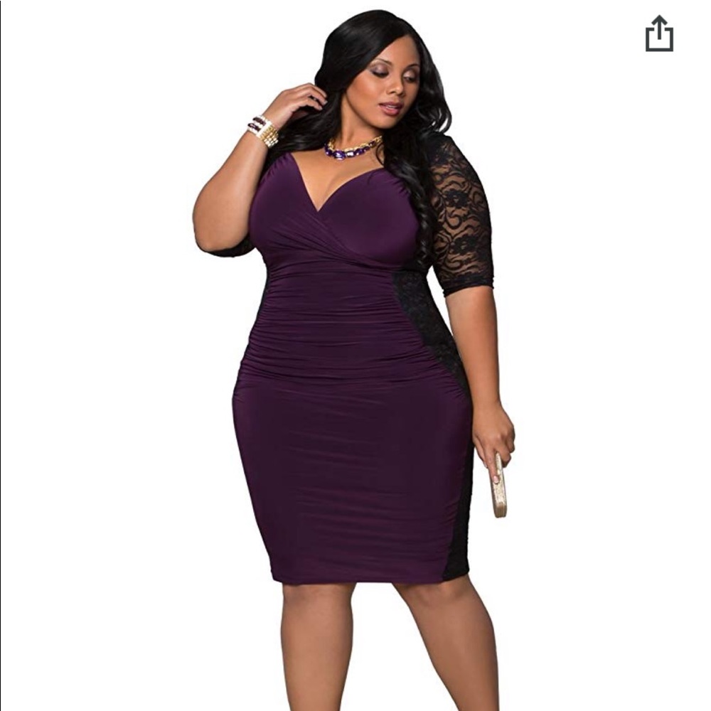 Valentina Illusion Dress in Black/Purple Passion